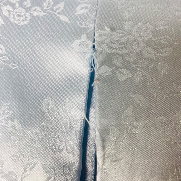 Vtg Christian Dior Loungewear Plus 2X 3X Kaftan Robe House Dress Blue Satin - Picture 4 of 5